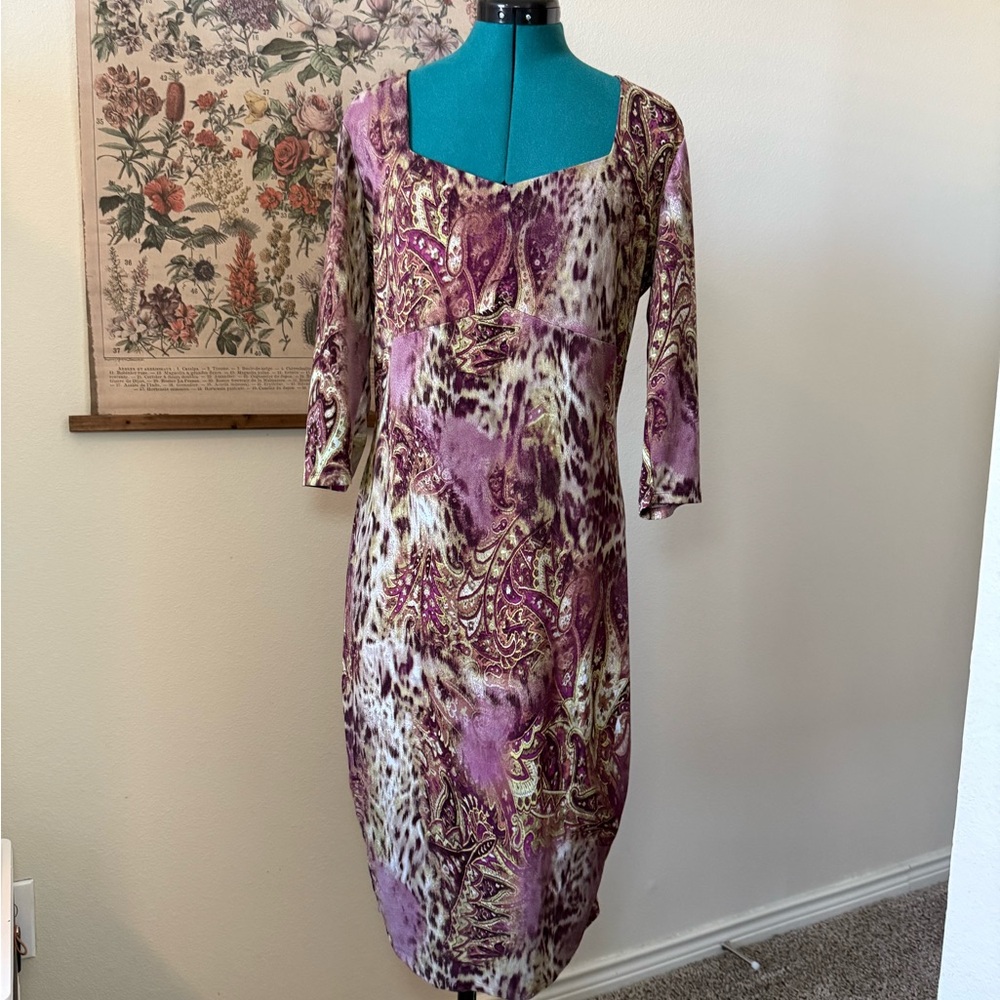 Miss Tina Bodycon Paisley Midi Dress